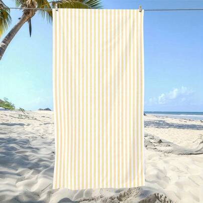 A Beach Towel With Sunny Yellow And White Stripes Is Essential Summer Getaways And Can Double As A Regular Towel