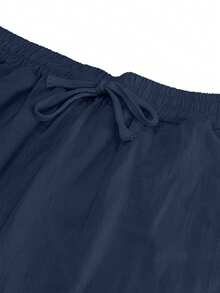 Quần thể thao nam dáng rộng, thoáng khí, chất liệu vải lanh mỏng, thích hợp cho đi biển và mùa xuân/hè. - Màu xanh hải quân - Xem 7