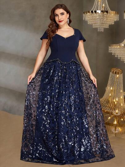 BluePlum Đầm dạ hội hai mảnh tay ngắn đính sequin và hạt cườm cao cấp, chất lượng tuyệt hảo, kiểu dáng sang trọng, phù hợp cho các buổi tiệc tối, tiệc cocktail, đám cưới, kỷ niệm, tiệc gia đình, dạ hội, tiệc cô dâu, sinh nhật, lễ Eid/Lễ Phục Sinh, lễ tốt nghiệp, dạ hội (đính kèm nhiều chi tiết), kỳ nghỉ.