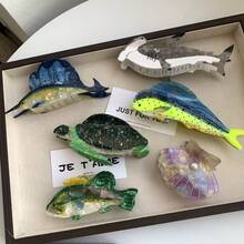 1pc Ocean Series Acrylic Printed Claw Clip With Small Fish, Turtle, Lobster, Hair Claw, Vacation Style Unique Niche Hair Clip - Multicolor - View 6