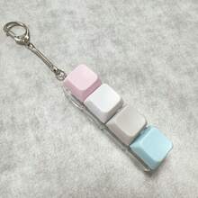 1pc Keyboard Keychain - Adult Press Stress Relief Toy, Stress Relieving Finger Keychain, Unique Office Gift - Multicolor - View 9