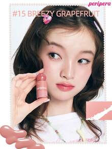 Peripera K-Beauty SYRUPY TOK CHEEK 液體腮紅，奶油般腮紅質地，打造自然發光妝感，觸感滑順，自然妝容 - #15 Breezy Grapefruit - 查看 3