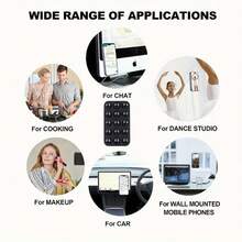 12pcs Silicone Suction Cup Holder, Multi-Functional Non-Slip Sticky Phone Stand Pad, Detachable Square Stand - Suitable For Hands-Free Selfie And Video Recording - Applicable For Makeup, Fitness, Shower, Car And Kitchen, Phone Holder - Multicolor - View 8