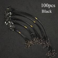 AVlcoaky 100pcs Anti Bite Steel Fishing Line Steel Fishing Leader Line Wire With Swivels And Snaps Fishing Accessories - Multicolor - View 11