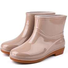 Women's Fashion Non-Slip Rain Boots, Short Stylish Waterproof Shoes With Rubber Soles, Adult Waterproof Shoes,Shoe Rack,Storage Saver,Outdoor,Garden,Travel Essential,Portable,Beach Essential,Graduation Season,Commencement,Graduation Ceremony,Graduation Gift,Graduation Present,Graduation Gift,Graduation Present,Congrats Grad,Congratulations Graduate,Valedictorian,Finish School,Graduation Party,Rain Boots / Rubber Boots / Waterproof Boots / Boot Covers / Shoe Covers Waterproof / Rain Shoe Covers / Wellies / Botas De Agua / Galochas / Outdoor / Garden - Regular - View 26