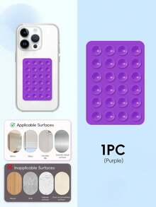 24个单面粘性手机吸盘，吸力超强，可重复使用，适用于光滑表面（瓷砖、玻璃、墙壁等）。 - 彩色 - 查看 17