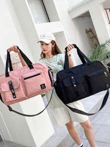 Travel Bag With Wet And Dry Separation Pocket, Travel Bag With Shoe Compartment, Business Travel, Fitness, Outdoor, School Supplies, Student, Holiday, Overnight Bag With Shoe Bag - Multicolor - View 2