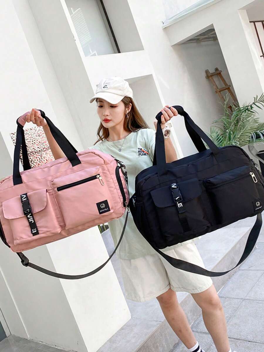 Travel Bag With Wet And Dry Separation Pocket, Travel Bag With Shoe Compartment, Business Travel, Fitness, Outdoor, School Supplies, Student, Holiday, Overnight Bag With Shoe Bag