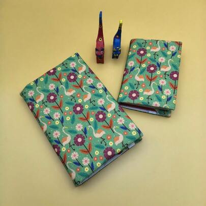 1pc Handmade Cute Flamingo Fabric Book Cover, Thick Cloth Book Sleeve For Notebook, Journal, Book Lovers Gift, Couples Gift, Family Gift