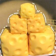 1pc 7cm Square Ultrathin Cheese Ball Squishy Toy, TPR Shell Slow Rebound Squeeze Toy, No Filler, DIY Cheese Skin Squishy, Birthday/Christmas/Halloween Gift, Perfect Gift, Stress Relief Gift For Teens - Multicolor - View 8