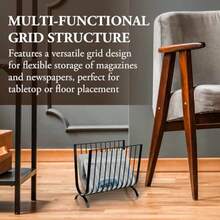 MyGift - Revistero de metal negro mate revistero de alambre de mediados de siglo cesta de mesa o piso para revistas y periódicos - como en la foto - Ver 3