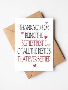 1张“最棒的闺蜜”最佳朋友贺卡，附信封 - 送给闺蜜的甜蜜感谢卡和生日卡，时尚友情礼物，内页空白 - 查看 10