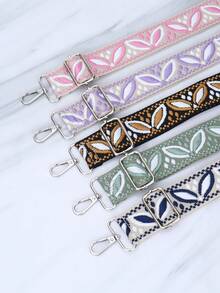 波西米亚风叶子刺绣包带，可调节肩带 - 彩色 - 查看 3