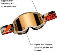 100% Strata 2 Motocross &Amp; Mountain Bike Goggles - MX And MTB Racing Protective Eyewear (Upsol - Clear Lens) - White - 查看 1