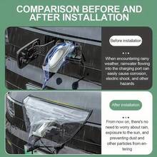 1pc Waterproof Cover For Electric Vehicle Charging Gun, Made Of PVC Material With Good Waterproof Performance, Equipped With Edge "Sealing Strips" Or "Tightening Ropes" Design To Block Rain And Car Wash Water From Entering The Charging Port. Can Be Used When Charging In The Rain (Not Heavy Rain) To Reduce Water Ingress, But Not Recommended For Outdoor Charging In Downpours As The Cover Is Only Splash-Proof, Not Submersible. - 1pc Car Charging Gun Waterproof Cover - View 8