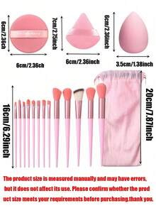 13 piezas Juego de brochas de maquillaje verde de temporada, que incluye brocha para rubor, brocha para sombra de ojos, etc. Herramientas de belleza completas, juego de brochas de maquillaje profesional, adecuado para principiantes - Multicolor - Ver 7