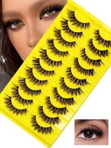 10 Pairs Of Natural, Fluffy, And Transparent False Lashes To Instantly Enlarge Your Eyes With A Glance - View 1