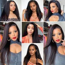 Tóc giả pha trộn giữa tóc thật và tóc tổng hợp dành cho nữ, kiểu tóc Yaki xoăn thẳng, không cần keo dán, kích thước 13x4, đã được tỉa sẵn tóc con, mật độ 180%, kiểu Yaki, dài từ 8-16 inch (Tóc giả pha trộn - sự kết hợp giữa tóc thật và tóc tổng hợp)/Tóc giả pha trộn giữa tóc thật và tóc tổng hợp dành cho nữ/Tóc giả pha trộn giữa tóc thật và tóc tổng hợp có ren phía trước/Tóc giả không cần keo dán/Nút thắt đã được tẩy trắng/Đã được tỉa sẵn/Tóc giả ren/Nâng cấp diện mạo của bạn/Tăng sự tự tin/Món quà hoàn hảo - SNatural - Xem 7