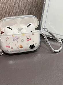 1个可爱猫狗图案透明软壳，兼容苹果1/2代、Pro 3 - 彩色 - 查看 6