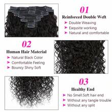 Water Wave Clip In Hair Extensions Human Hair For Women - 8Pcs 18Clips Double Weft Brazilian Remy Human Hair Water Wave Clip In Extensions - Natural Black - View 3