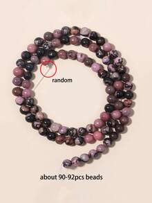 1 Strand Natural Black Line Rhodochrosite Gemstone Smooth Round Loose Beads For Jewelry Making 4 6 8 10mm - Multicolor - View 12