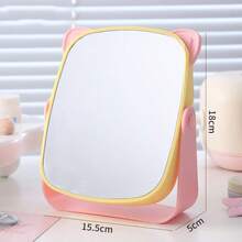 Creative Cat Ear Shaped Makeup Mirror Storage Box, Multifunctional Vanity Mirror Organizer For Dorm, Bathroom, Bedroom Desk, Holds Combs, Hair Clips, Makeup Brushes, Lipstick, Eyeliner - Multicolor - View 13