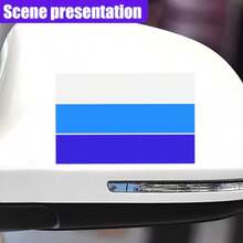 10 Inch Classic Retro Tri-Color Stripe Decal Sticker Waterproof Self-Adhesive Car Stripe Sticker For Grille Fenders Hood Bumper Side Mirror Dashboard Exterior Accessories Blue - Ideal For Customizing Vehicle Exteriors With Durable Weather-Resistant Retro Design For Automotive Decoration And Personalization - Blue - 查看 4