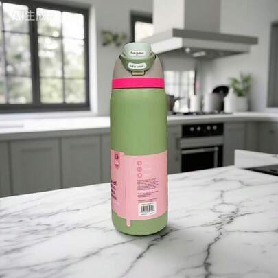 Bình nước giữ nhiệt 32oz bằng thép không gỉ - Bình nước thể thao chống rò rỉ với vòi kép, nắp lật có ống hút và miệng rộng, giữ đồ uống lạnh trong 24 giờ, phù hợp cho tập luyện thể dục, du lịch và sử dụng hàng ngày.