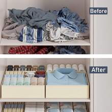 18-teiliges Baby Kleiderschrank Organizer Set: Faltbare Stoff Schubladeneinteilungen & Aufbewahrungskisten für Kinderzimmer und Schlafzimmer - ideal zum Organisieren von Socken, Unterwäsche und BHs. - Verschiedenfarbig - Übersicht 7