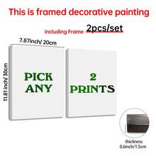 2 piezas Decoración de pared de galería personalizada, decoración de habitación, póster personalizado, arte de pared personalizado, foto personalizada, artículos personalizables, marco opcional - Multicolor - Ver 13