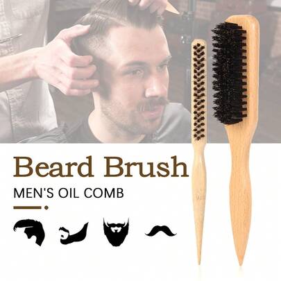Bộ 2 lược chải tóc và râu bằng gỗ, dùng để tạo kiểu tóc và râu, phù hợp cho cả nam và nữ, giúp nâng tầm kiểu tóc và râu của bạn!
