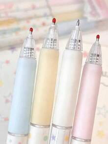 Bộ 4 bút bi đen chấm bi cầu vồng, chất lượng cao, khô nhanh, cỡ 0.5mm, thích hợp cho học sinh thi cử. - Chấm bi cầu vồng - Xem 3