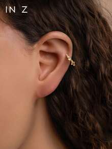 IN Z 1pc 925 Sterling Silver Natural Opal Tassel Pendant Flat Back Lip Stud Earring | Mini Stud Earring | Stackable Earring | Natural Opal Earring | 925 Sterling Silver Jewelry | Suitable For Women's Daily Wear | Sold Individually (Not A Pair) - Multicolor - View 7