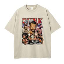 Nueva y popular camiseta de moda de CM Punk, con estampado lavado y desgastado, estilo retro americano. Camiseta de manga corta de CM Punk, corte holgado, ropa de verano para hombre. - 1. Angustiado - Ver 10