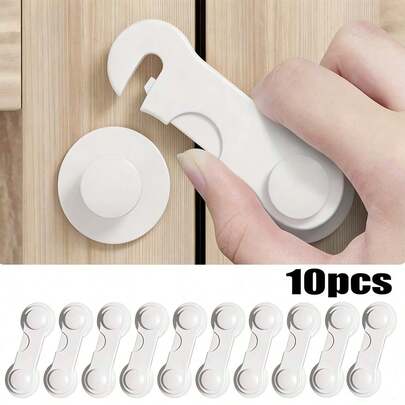 10 khóa an toàn cho trẻ em, không cần khoan, thích hợp cho cửa tủ, tủ đựng thực phẩm, tủ quần áo, ngăn kéo và các vật dụng khác giúp bảo vệ trẻ nhỏ.