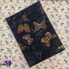 1 pieza Funda de libro de tela con mariposas negras y de colores en tamaño A5/A6, funda de libreta de lino hecha a mano, protector de planificador, para embellecer y proteger libretas y libros - Una pieza - Ver 9