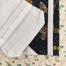 1 pieza Funda de libro de tela con mariposas negras y de colores en tamaño A5/A6, funda de libreta de lino hecha a mano, protector de planificador, para embellecer y proteger libretas y libros - Una pieza - Ver 4