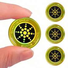 6 piezas de pegatinas protectoras contra radiación EMF con diseño de girasol para teléfonos celulares, WiFi 5G, electrónicos, tabletas, computadoras portátiles, computadoras, monitores de TV. Decoración portátil y elegante perfecta para el hogar y la oficina. - Dorado - Ver 4