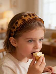 4 piezas Diademas con estampado de leopardo antideslizante, aro para el cabello de corona alta minimalista con dientes, de moda para lavarse la cara - Multicolor - Ver 3