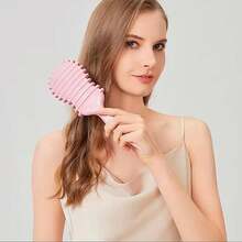 Curl Defining Brush For Curly Hair | Edge Control Round Hairbrush For Blow Out | Boar Bristle Hair Brush For Women And Wave Hairbrush For Men (Pink) - Pink - 查看 5