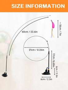 1pc Cat Teaser Wand Toy With Replaceable Feather & Bell, Interactive Pet Toy For Cat Exercise And Entertainment, Handheld Wand With Various Insect Shaped Attachments - Multicolor - View 8