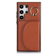 PU 人造皮革手機殼，適用於 Galaxy A17 A56 A36 A26 A16 A55 A35 A15 A54 A14 A73 A53 A13 A72 A52 A71 A51 4G 5G，附環形支架，RFID 防盜錢包手機殼，適用於 Galaxy S26 S25 Edge S24 S23 S22 S21 FE Plus Ultra，附支架卡槽保護殼 - 棕色 - 查看 15