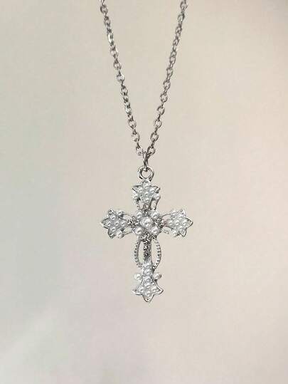 Collar con colgante de cruz retro punk de moda para mujeres