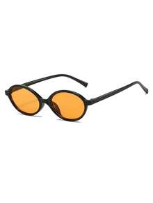 1 Pair Women's Leopard Print Oval PC Frame Vintage Fashion Glasses - Black - View 2