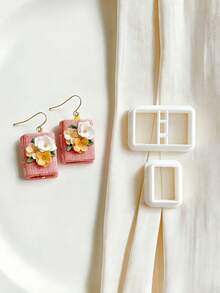 Jewelry Making Kit Peony Daisy Tulip Polymer Clay Cutters Set Heart & Book Shapes Molds For DIY Statement Earrings & Handmade Craft Tool - Sweet Clay Garden - View 6