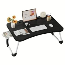 Laptop Bed Desk Tray Stand With Cup Holder/Drawer For Bed/Sofa/Study/Reading/Writing Low Sit Floor Large Portable Folding Leg Dining Table 2025 Model - Black - View 12