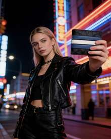 Coach 3-In-1 Wallet, 12 Card Slots RFID Blocking Detachable Card Holder Wallet, Unisex - Blue and Black - View 2