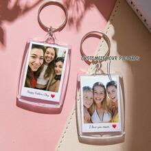 Customizable Acrylic Keychain - Add Your Own Photo And Name, Perfect Gift For Couples, Weddings, Personalized Acrylic Photo Keychain - Customized Name Photo Keychain For Valentine's Day, Birthday, And Daily Use - Multicolor - View 4