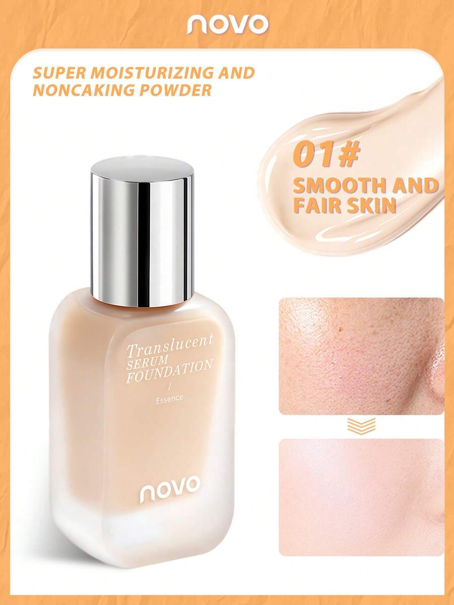 NOVO Moisturizing And Luminous Foundation, Concealing, Long-Lasting, Flawless Dewy Skin, Suitable For Fashion Makeup, Party, New Year Date, Student Daily Makeup, Best Gift For Friends - 01# Soft White - View 1