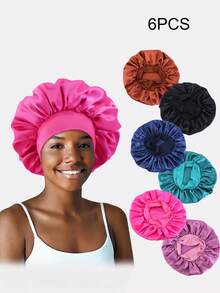 1pc/3pcs Women's Multi-Color Satin Wide-Brim Sleep Cap/Hair Turban, Suitable For Daily Use - Multicolor - View 21